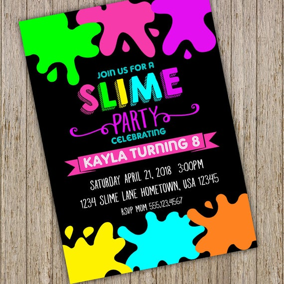 free slime party invitation template