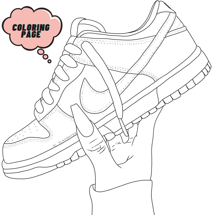 Sneaker Coloring Page Etsy Canada In 2024 Coloring Pages To Print