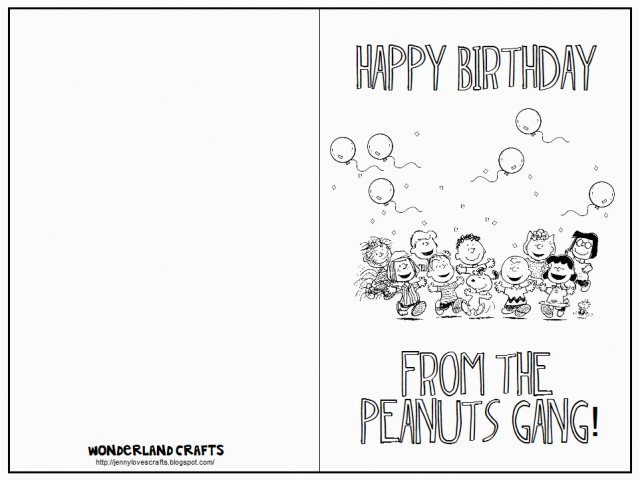 Snoopy Printable Birthday Cards Wonderland Crafts More Greeting Cards