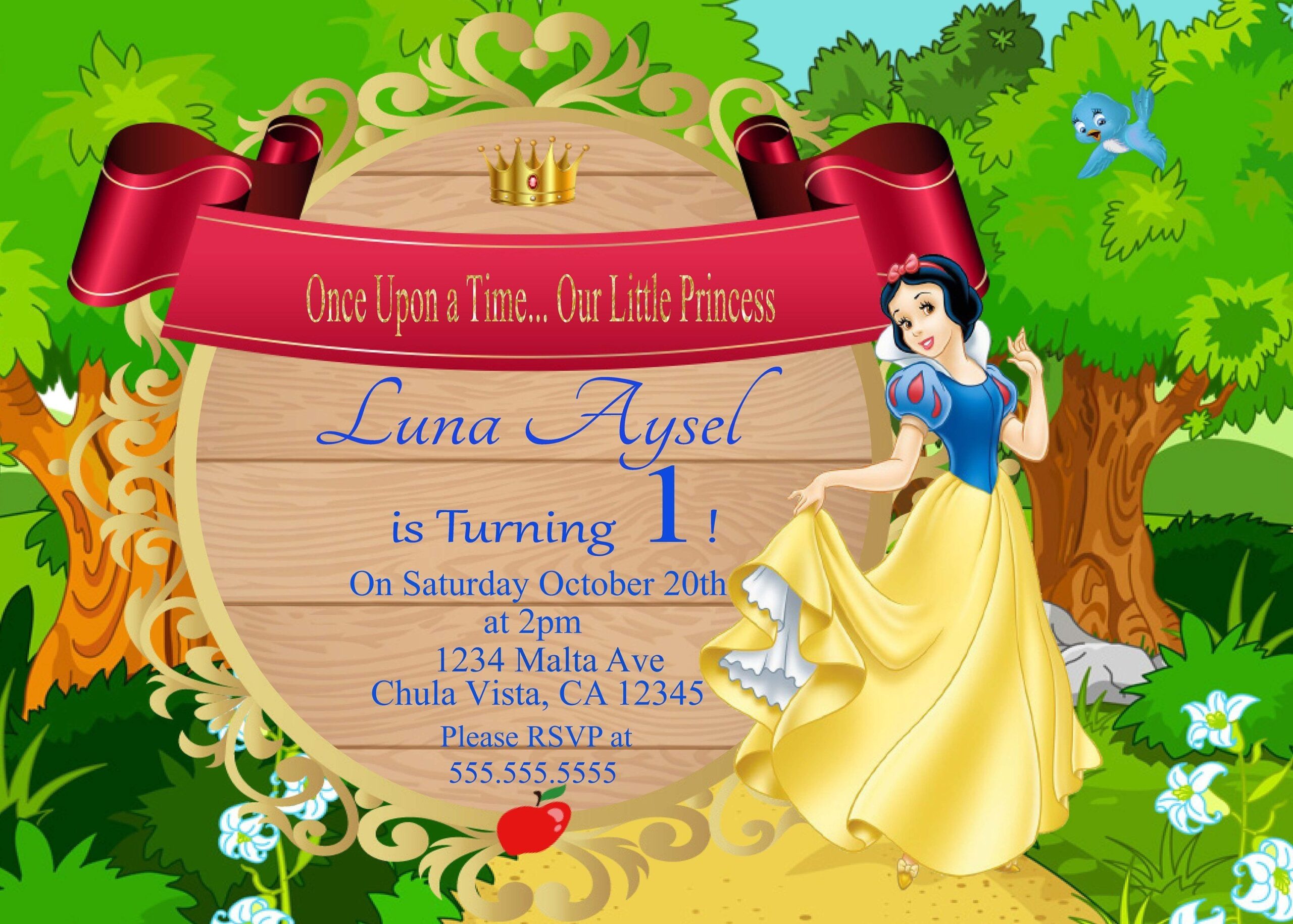 free snow white invitation template