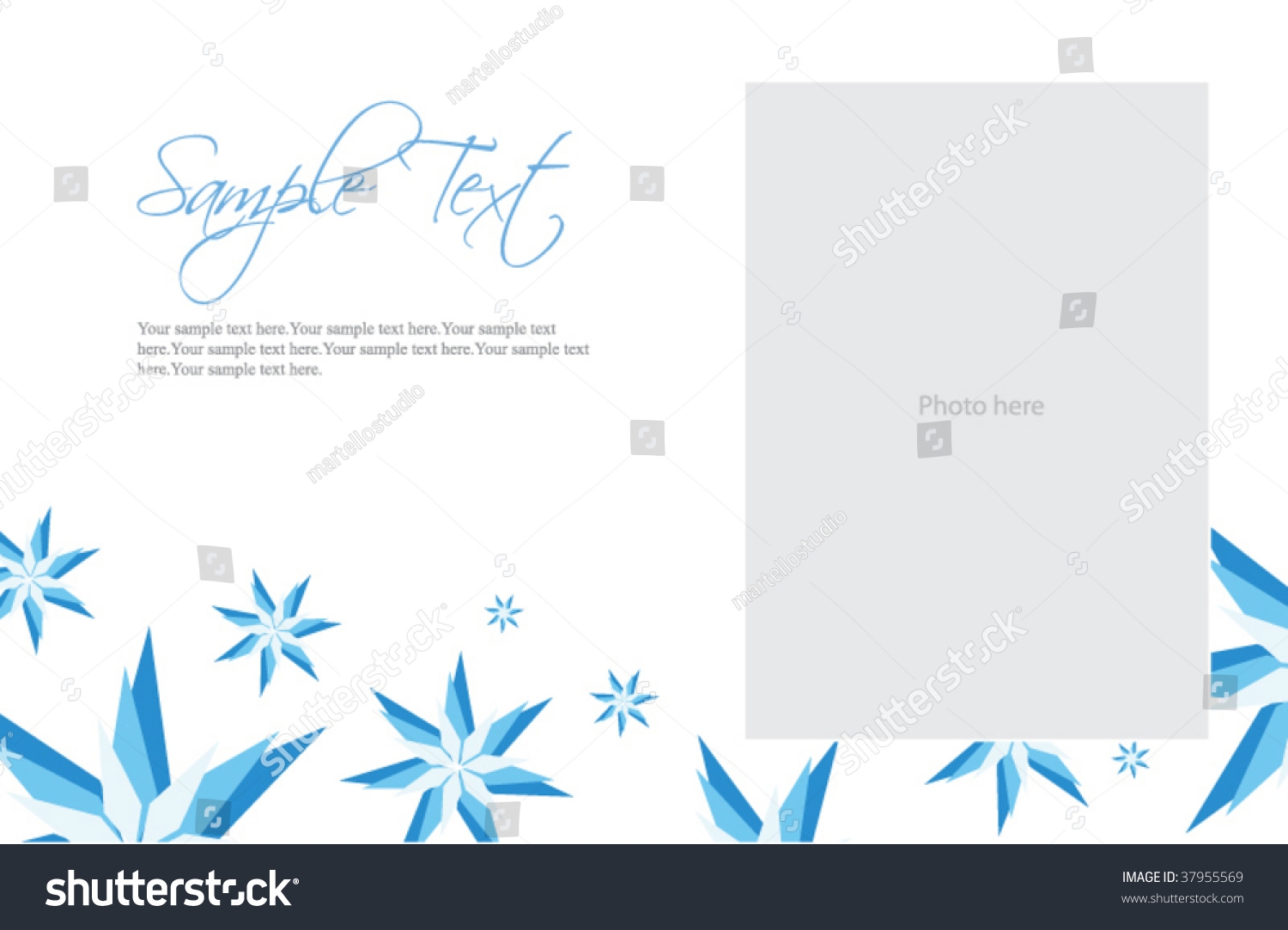 Snowflake Invitation Template Stock Vector Royalty Free 37955569 