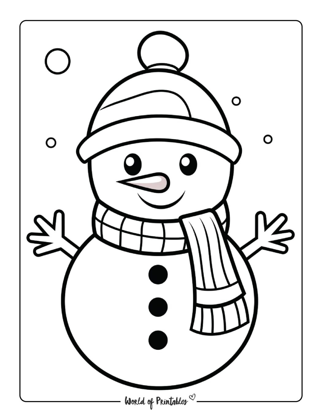 Snowman Coloring Pages World Of Printables