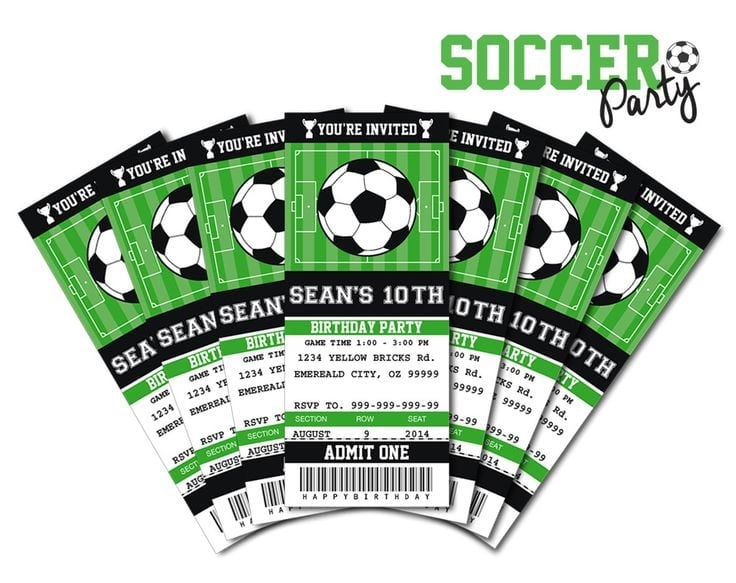 Soccer Birthday Invitation Template