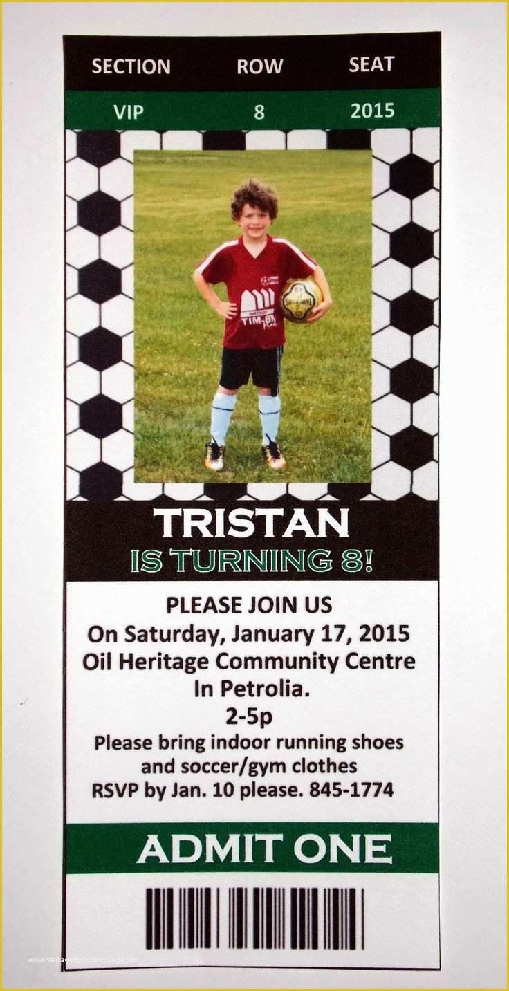 Soccer Ticket Invitation Template Free Of Free Soccer Party Invitation 