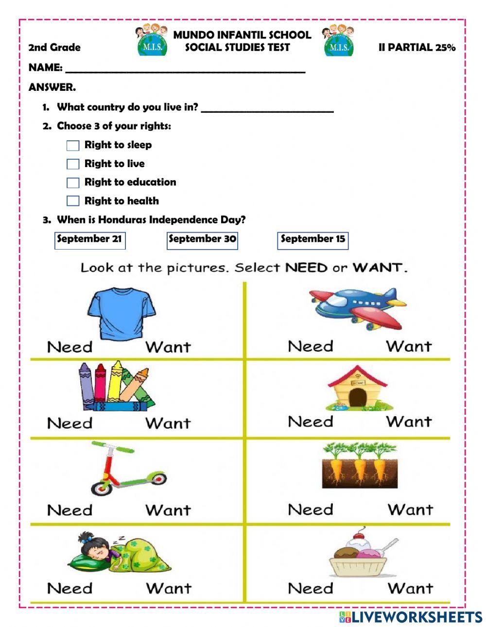 Social Studies Online Exercise For 2nd Grade Live Worksheets