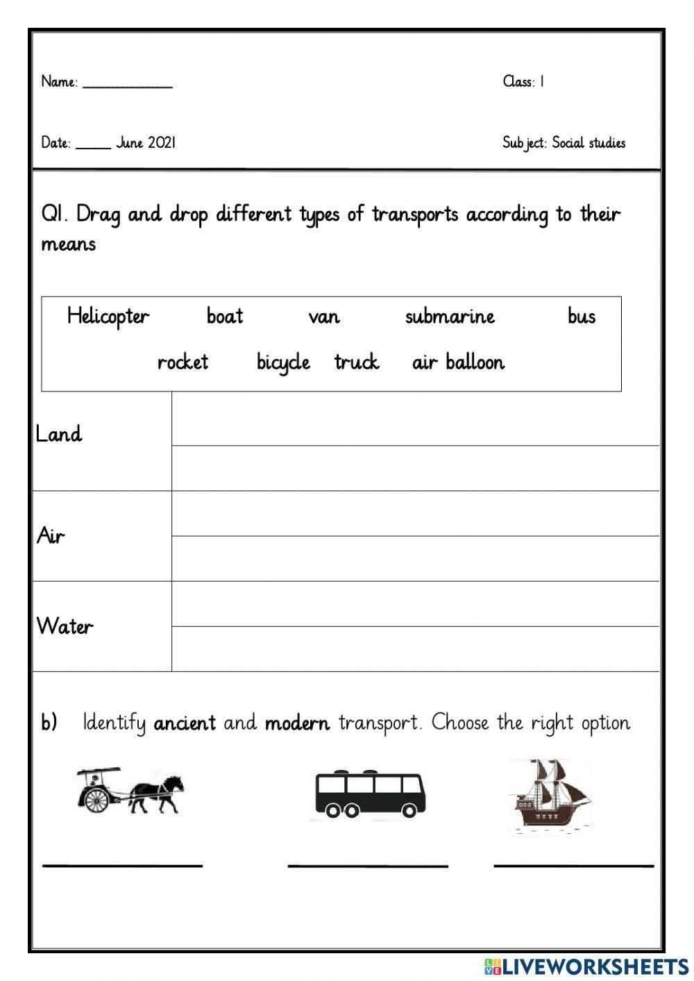 Social Studies Worksheet For Grade 1 Live Worksheets Worksheets Library