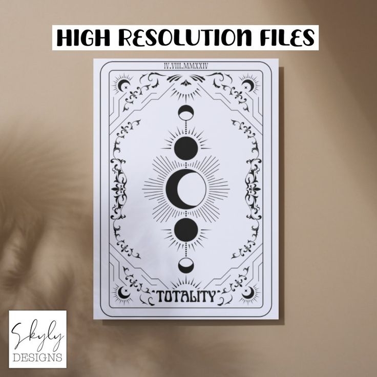 Solar Eclipse 2024 Digital Art Solar Eclipse Tarot Card Totality