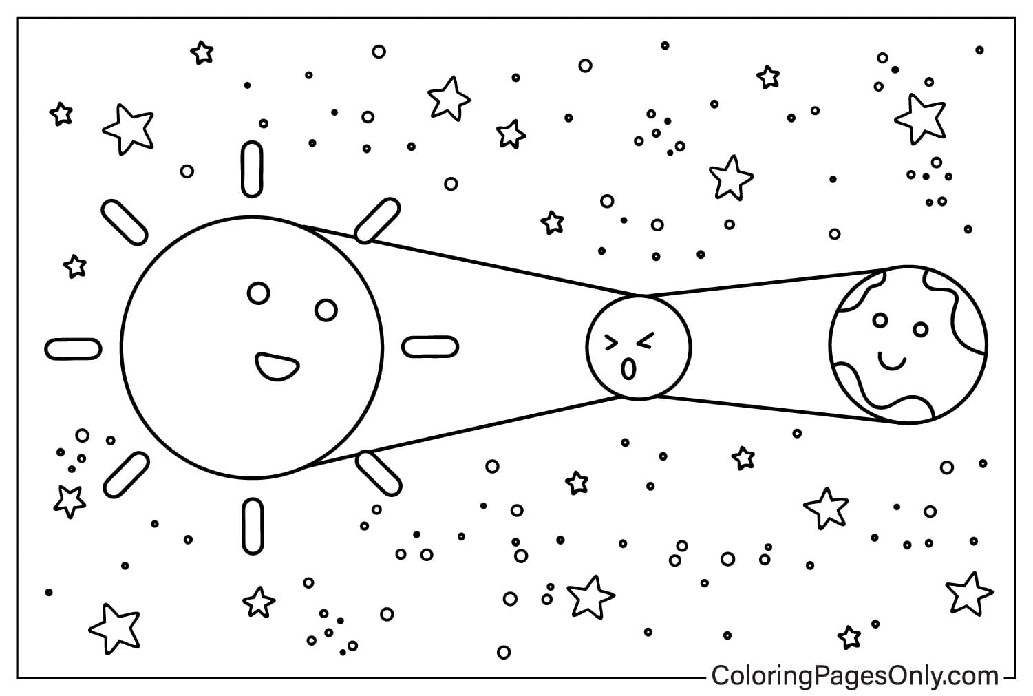 Solar Eclipse Coloring Page