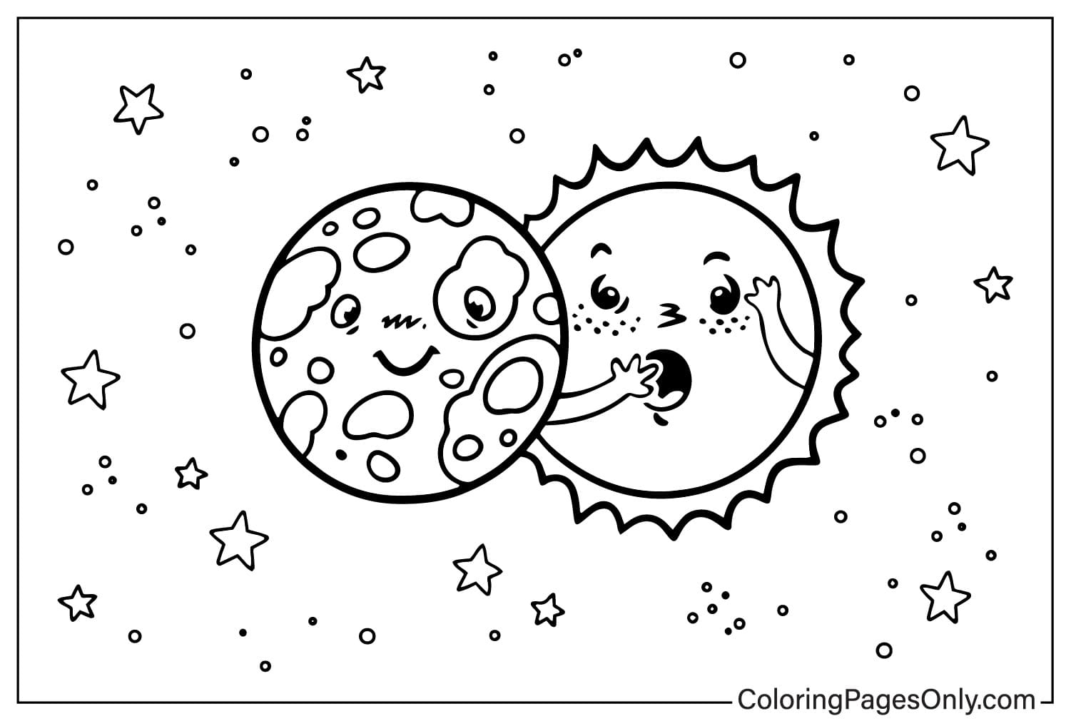 Solar Eclipse Simply Coloring Page Free Printable Coloring Pages