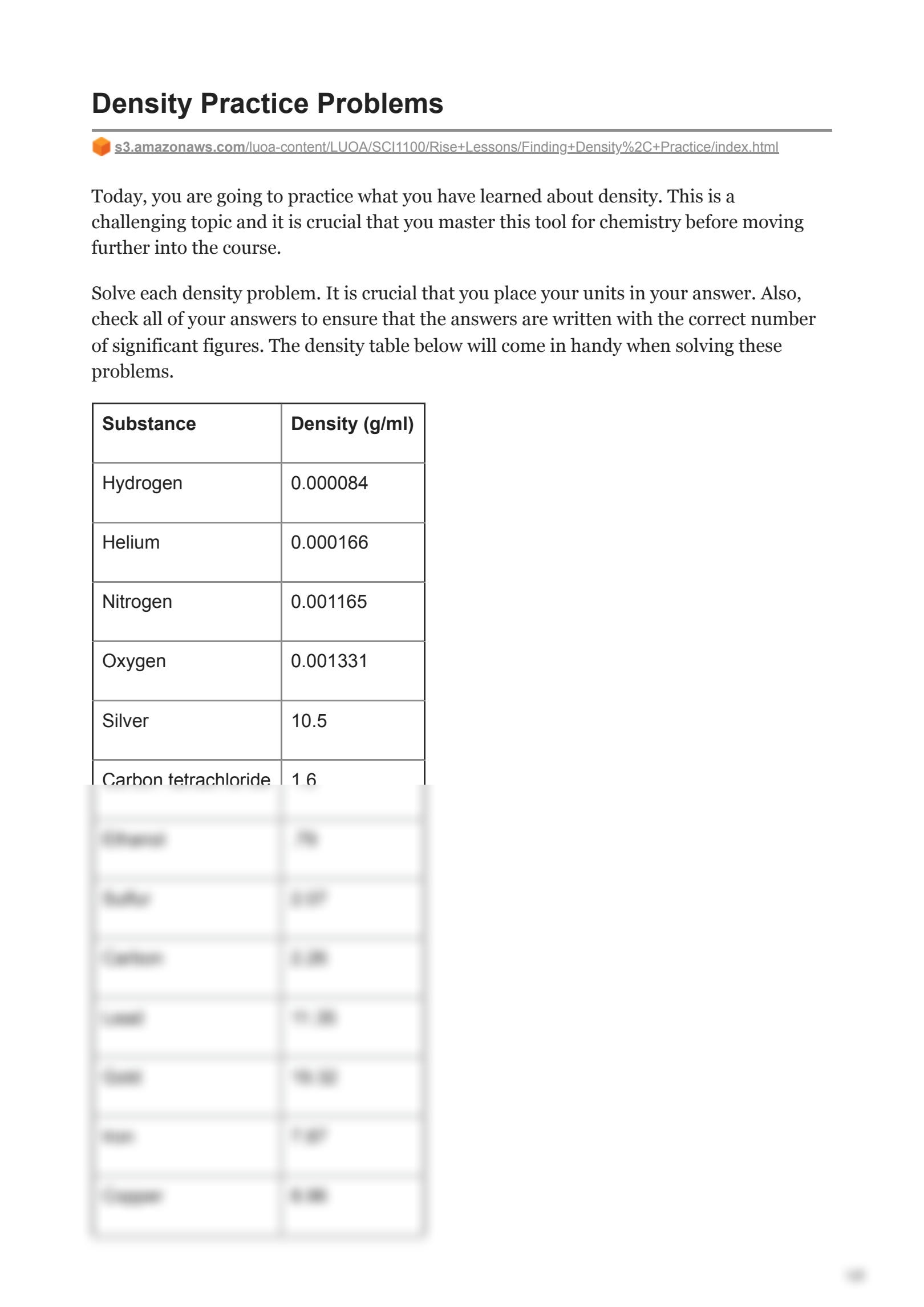 SOLUTION S3 Amazonaws Com Density Practice Problems Studypool