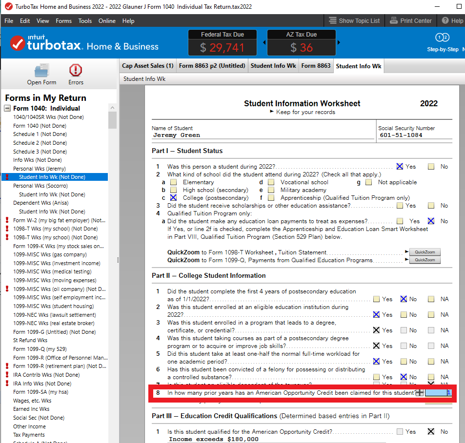 Solved TAX ACTIVITY 2 Complete Form 8863 Form 8863 Chegg 