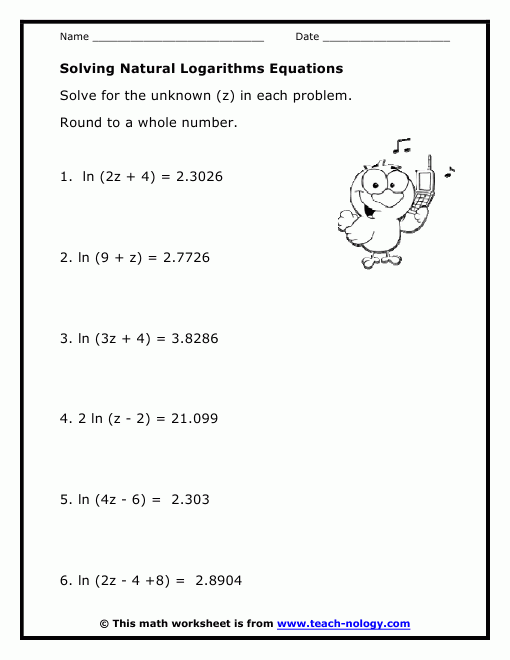 Solving Logarithmic Equations Worksheet Equations Worksheets