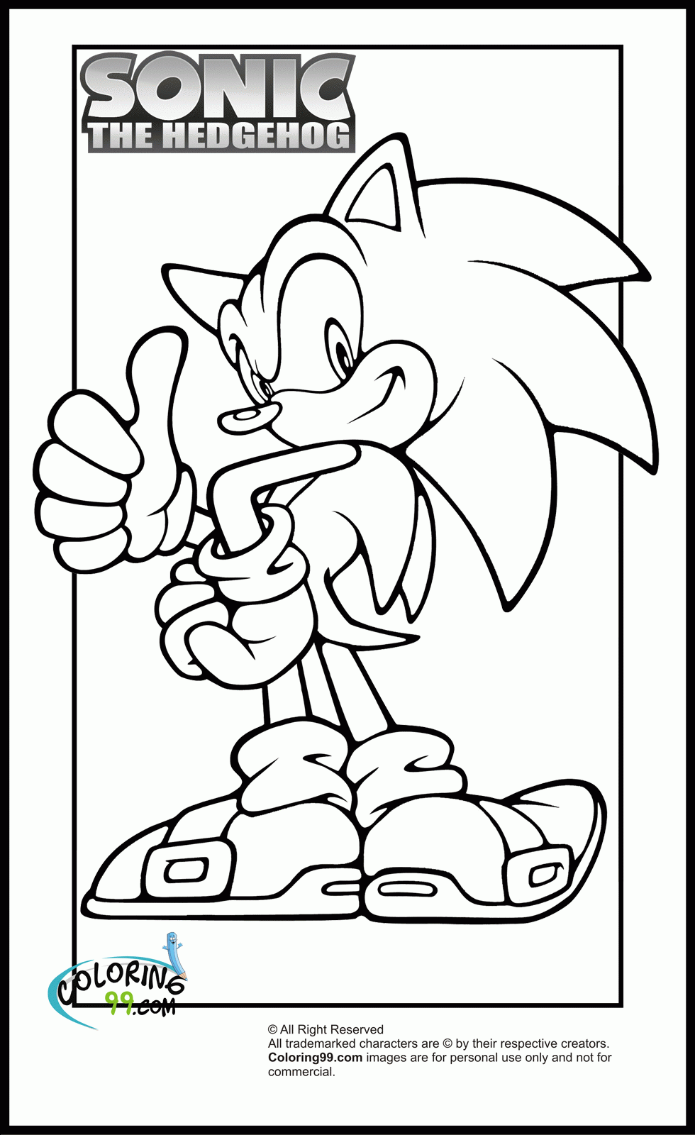 Sonic Coloring Pages Free Printable
