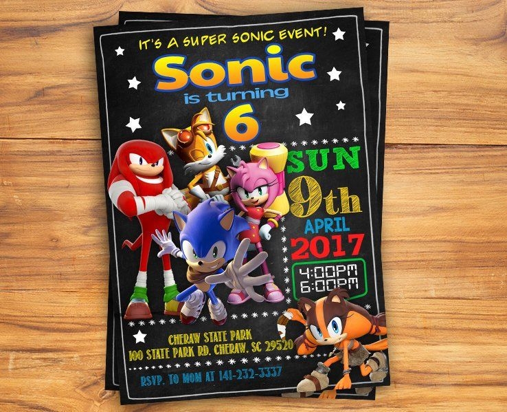 Sonic Party Invitation Template Free