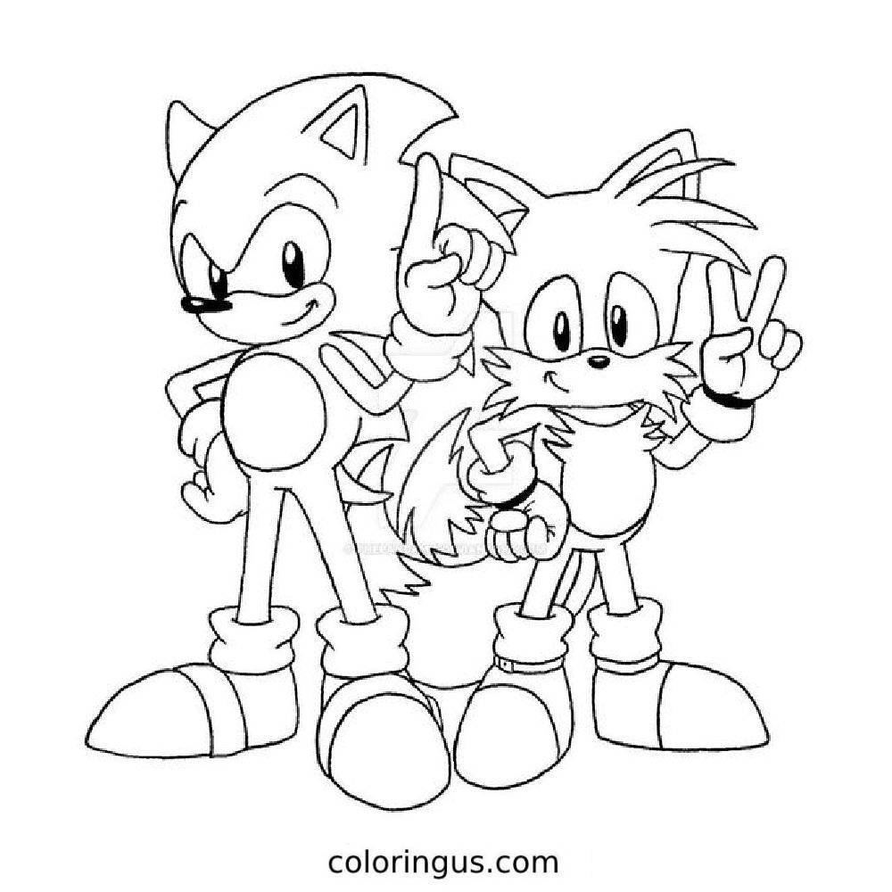 Sonic Tails And Knuckles Coloring Page Print