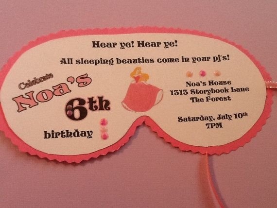 Spa Eye Mask Invitations