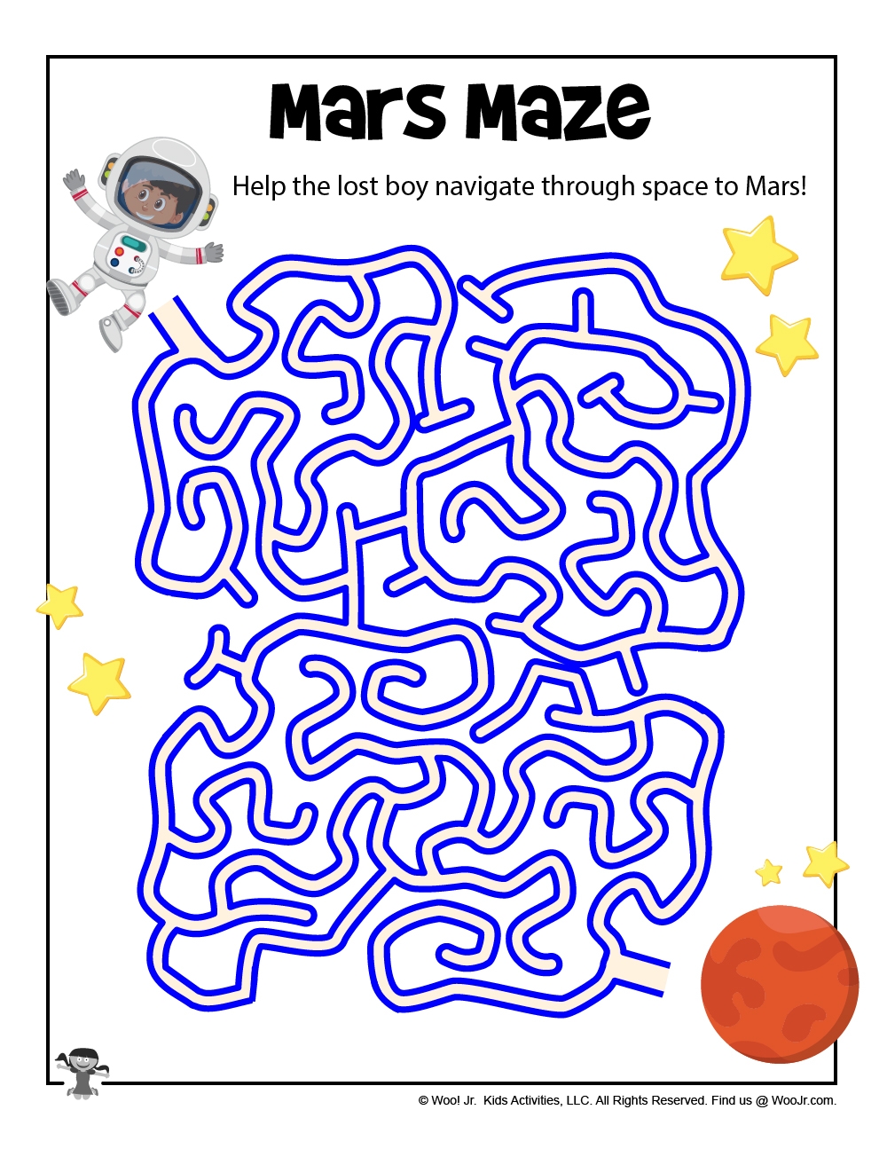 Space Mars Maze Puzzle Printable Woo Jr Kids Activities Children 