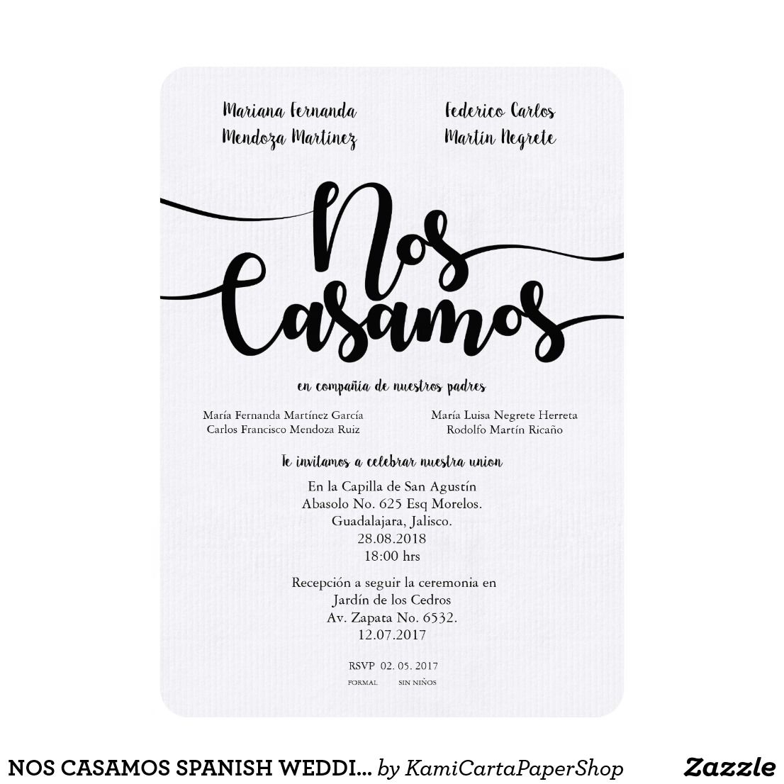 Spanish Wedding Invitation Wording Abc Wedding