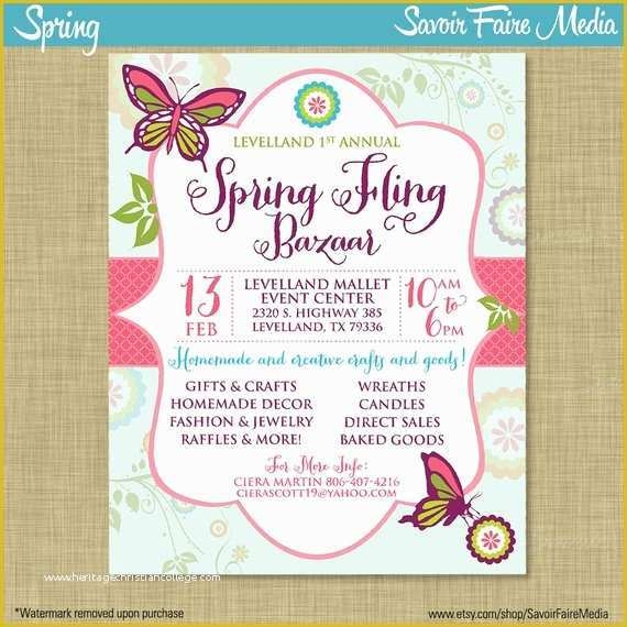 Spring Invitation Templates Free Of Spring Bazaar Fling Craft Market