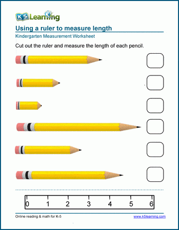 measurement for kindergarten worksheets
