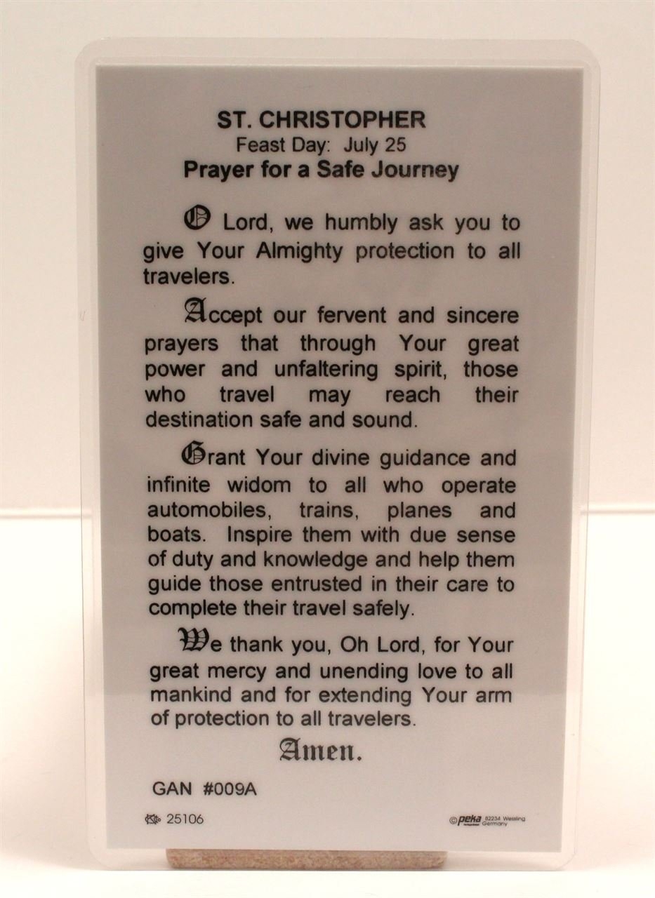 St Christopher Prayer Card Lucky New Products