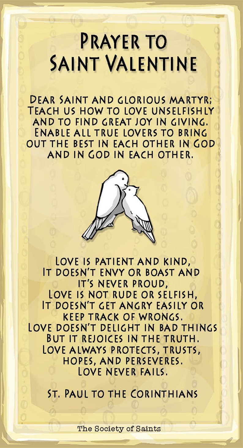 printable st valentine prayer card