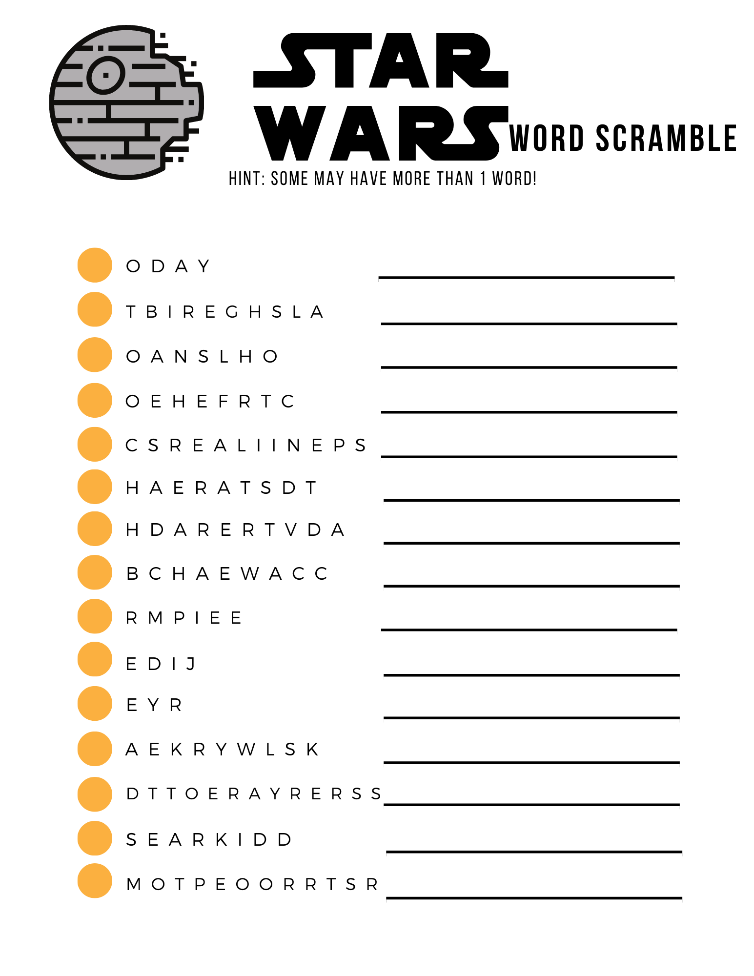 Star Wars Activity Pack For Kids FREE Printable Sunshine Whispers