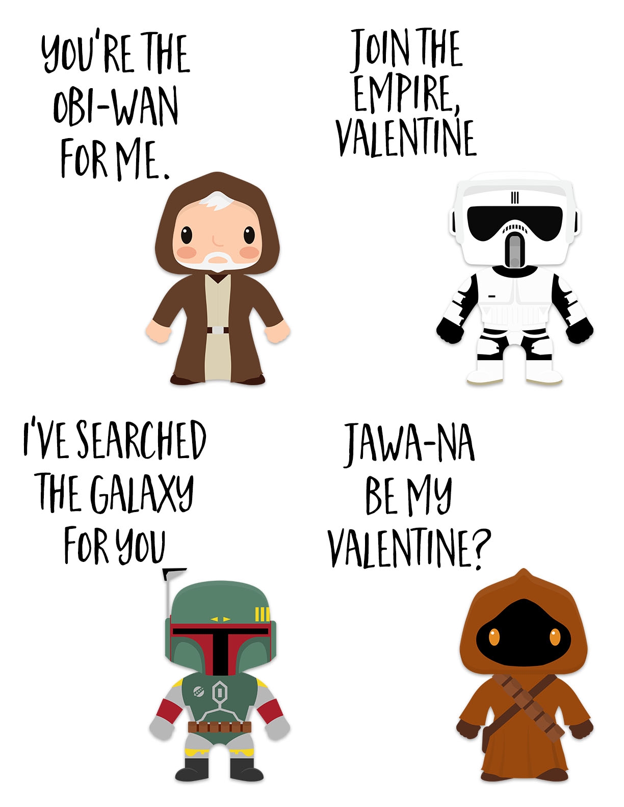 printable star wars valentines day cards