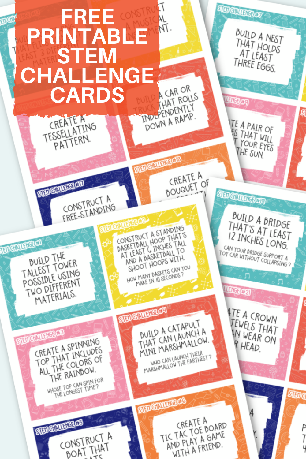 STEM Challenge Cards Free Printable Stem Challenges Card 