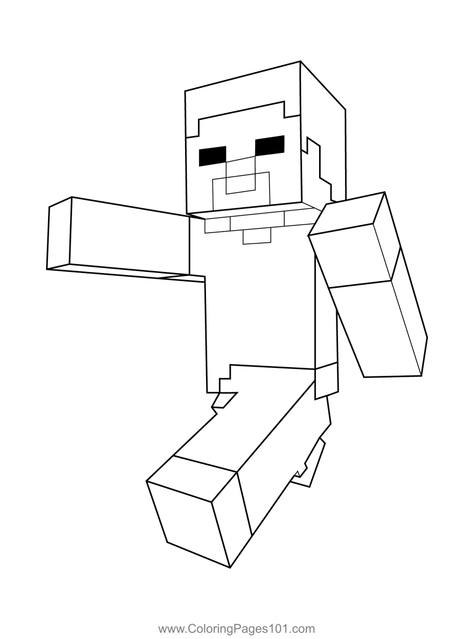 Steve From Minecraft Coloring Page