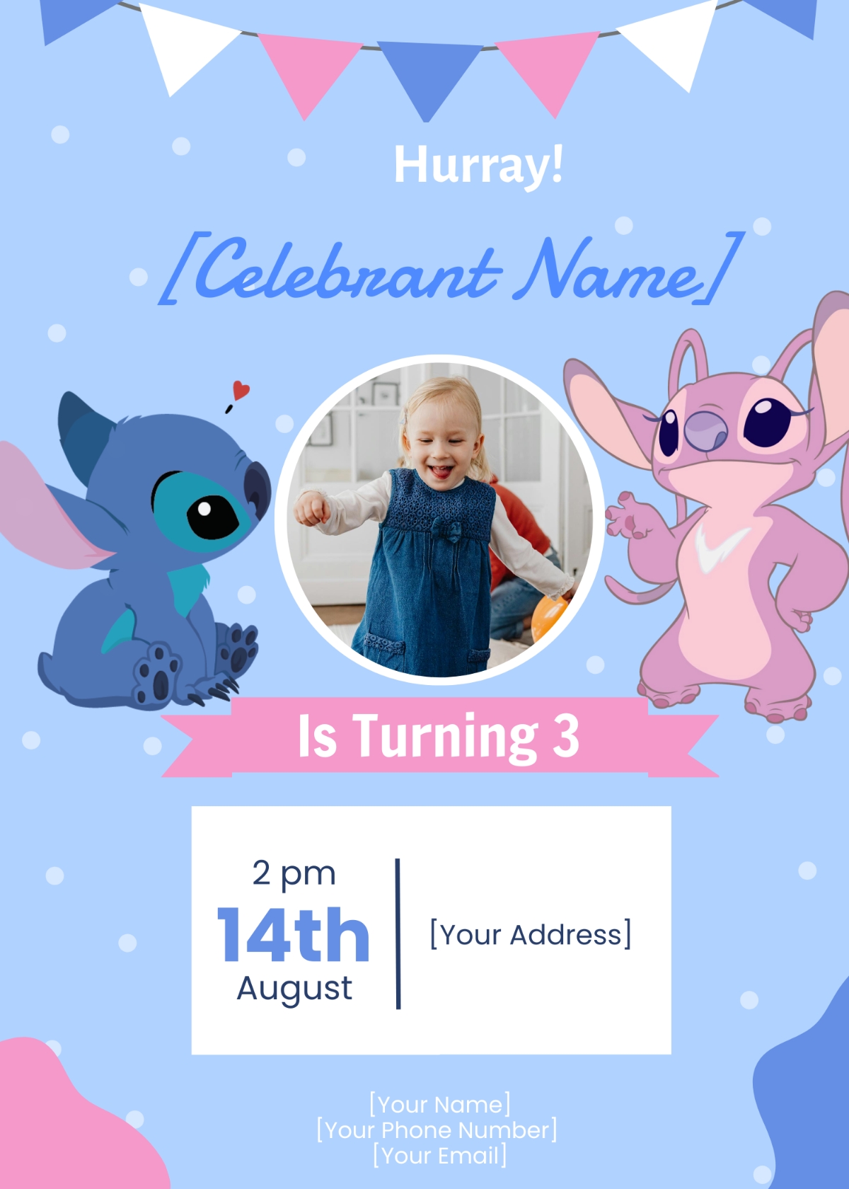 Stitch Birthday Invitation Templates Edit Online Download Example