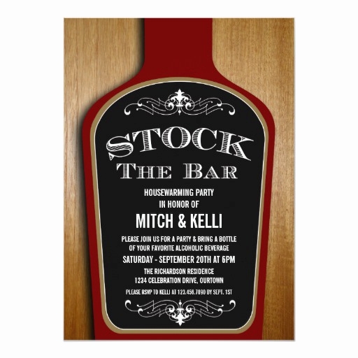 Stock The Bar Invitation Wording