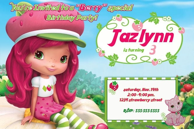 Strawberry Shortcake Invitation Free Template