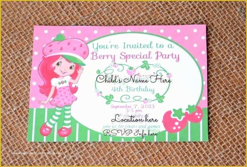 free strawberry shortcake invitation template