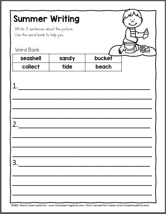 Summer Writing Sentences Worksheets Made By Teachers Worksheets Library