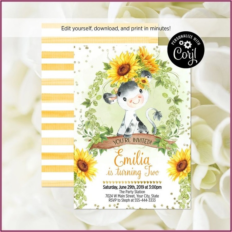 free sunflower birthday invitation template