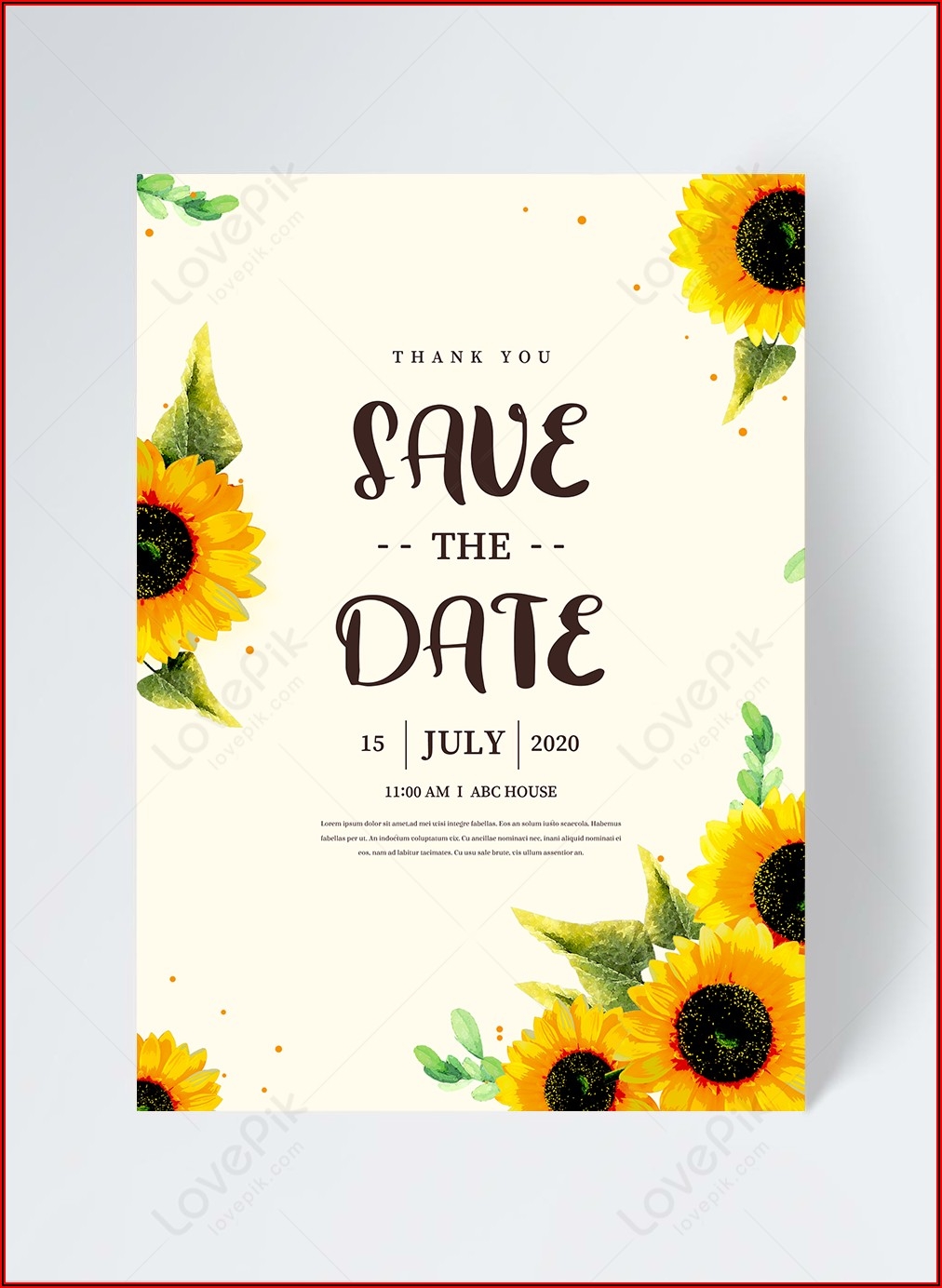free sunflower invitation template