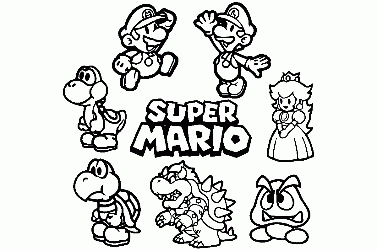 Super Mario Bros Free Coloring Pages Nintendo Coloring Pages At 