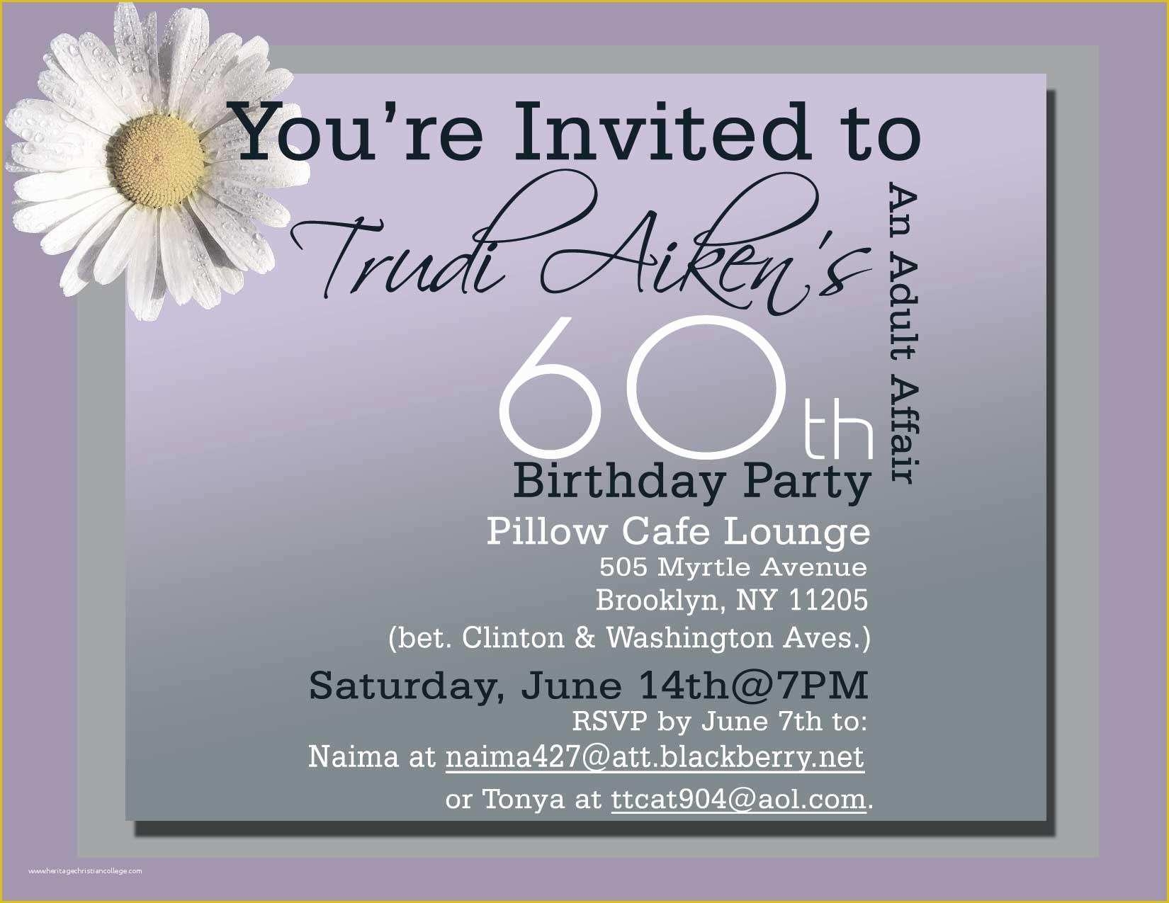 free 60th birthday invitations templates