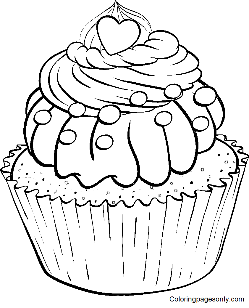 Coloring Page Cupcake
