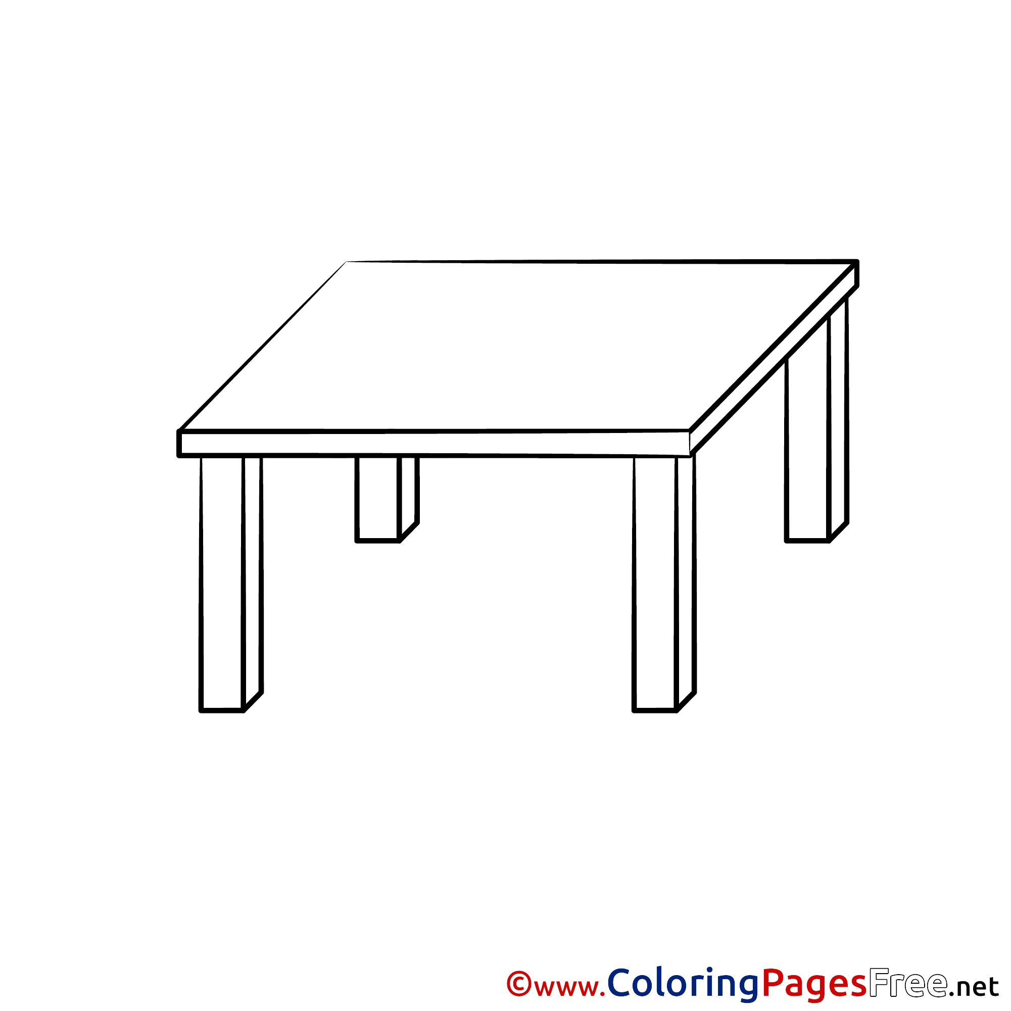 Table For Free Coloring Pages Download