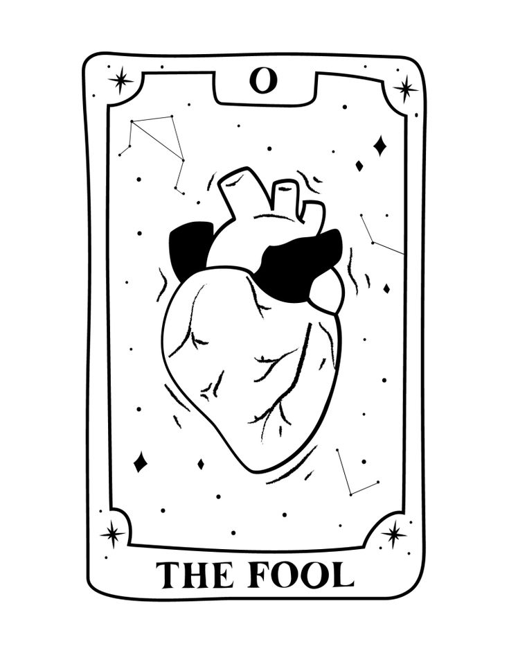 Tarot Card Coloring Page The Fool Tarot Card Artwork Tarot Card