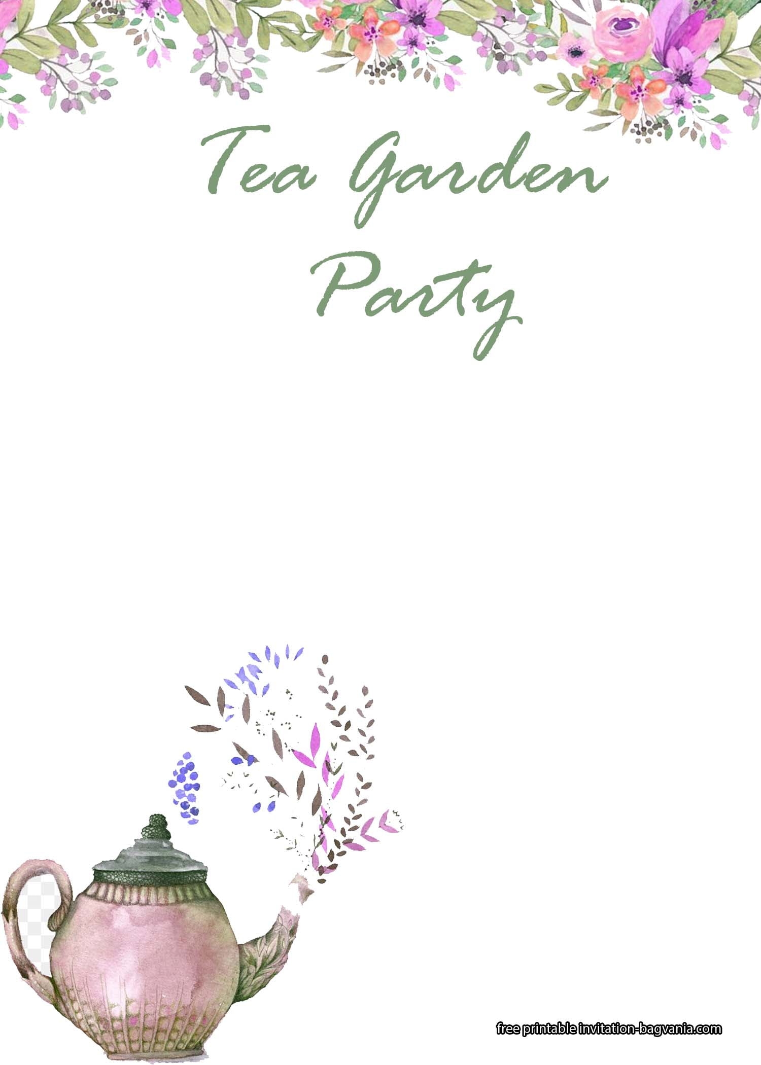 Tea Party Invitation Template Free Printable Printable Templates
