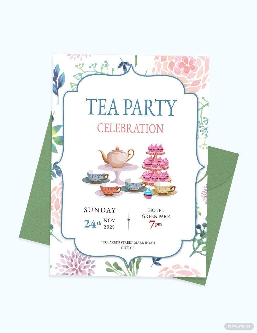 free printable tea party invitation template