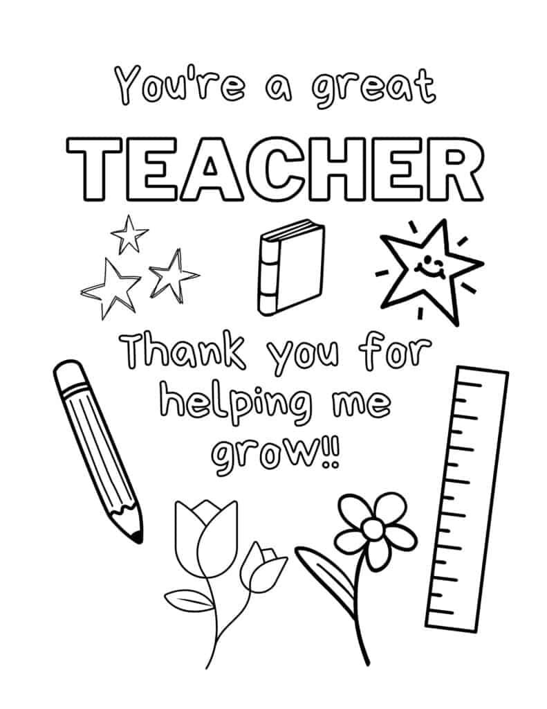 printable coloring pages for your teacher