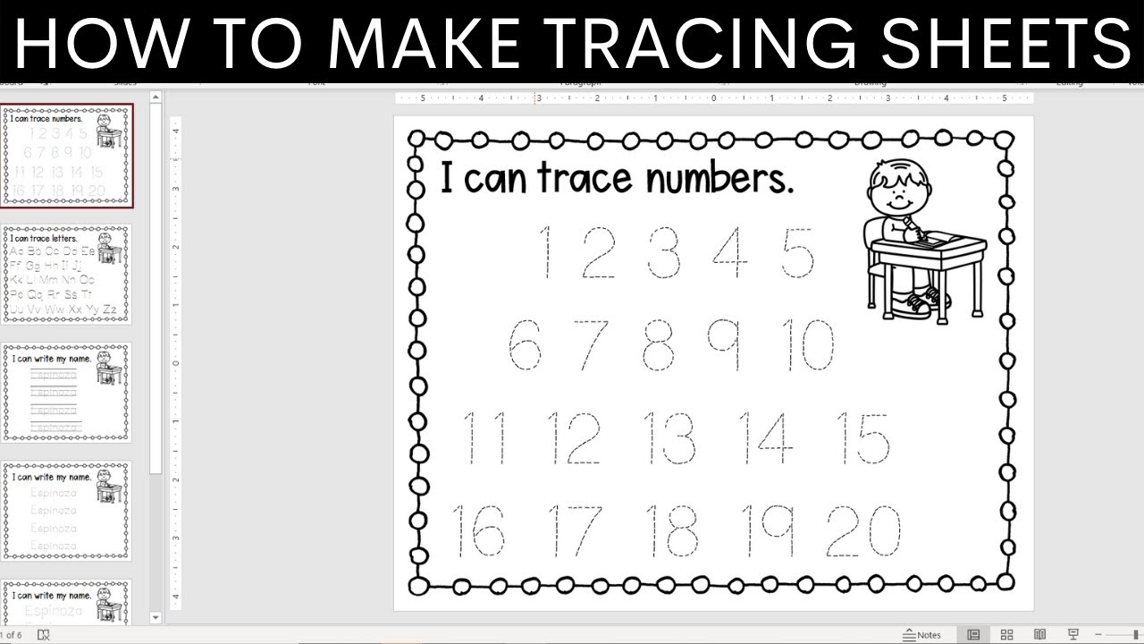create traceable worksheets