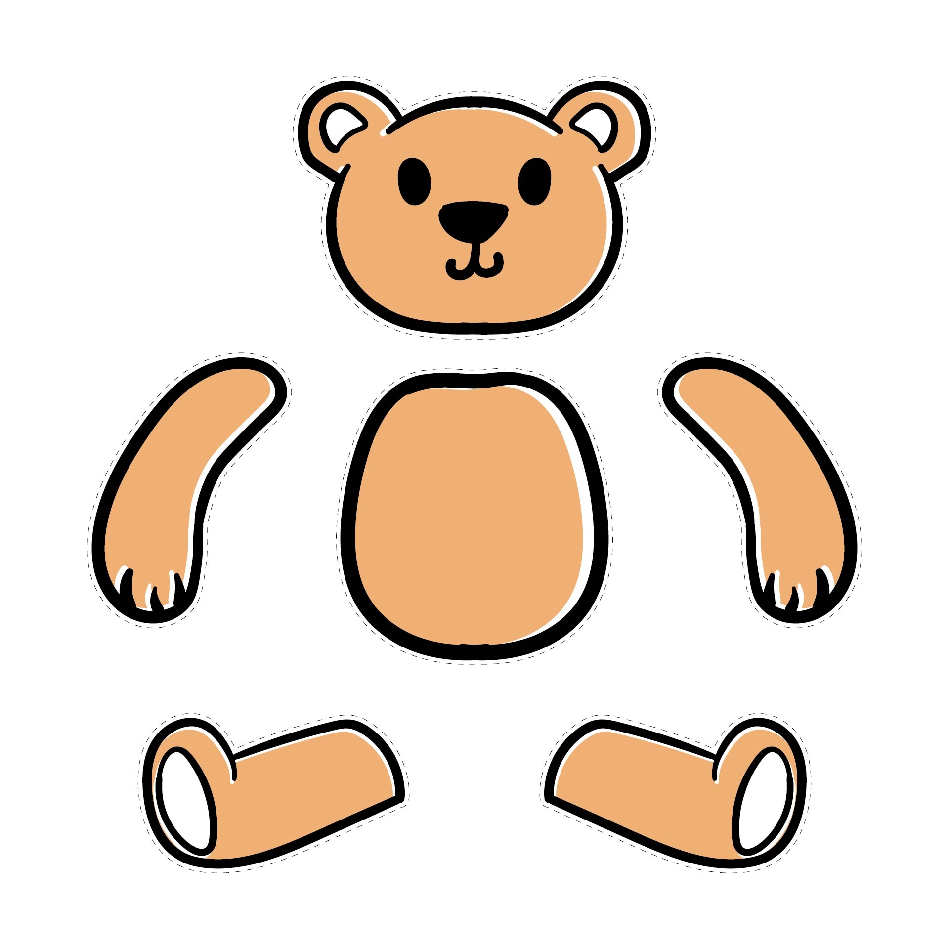 template free printable memory teddy bear pattern