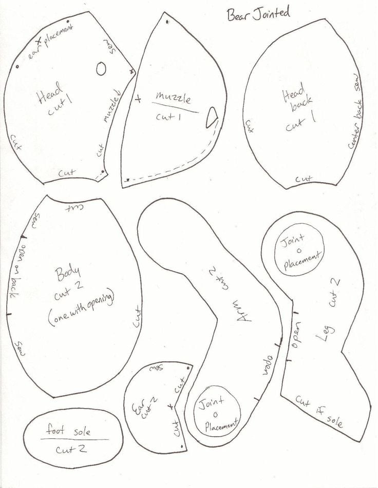 Template Free Printable Memory Teddy Bear Pattern Printable Templates