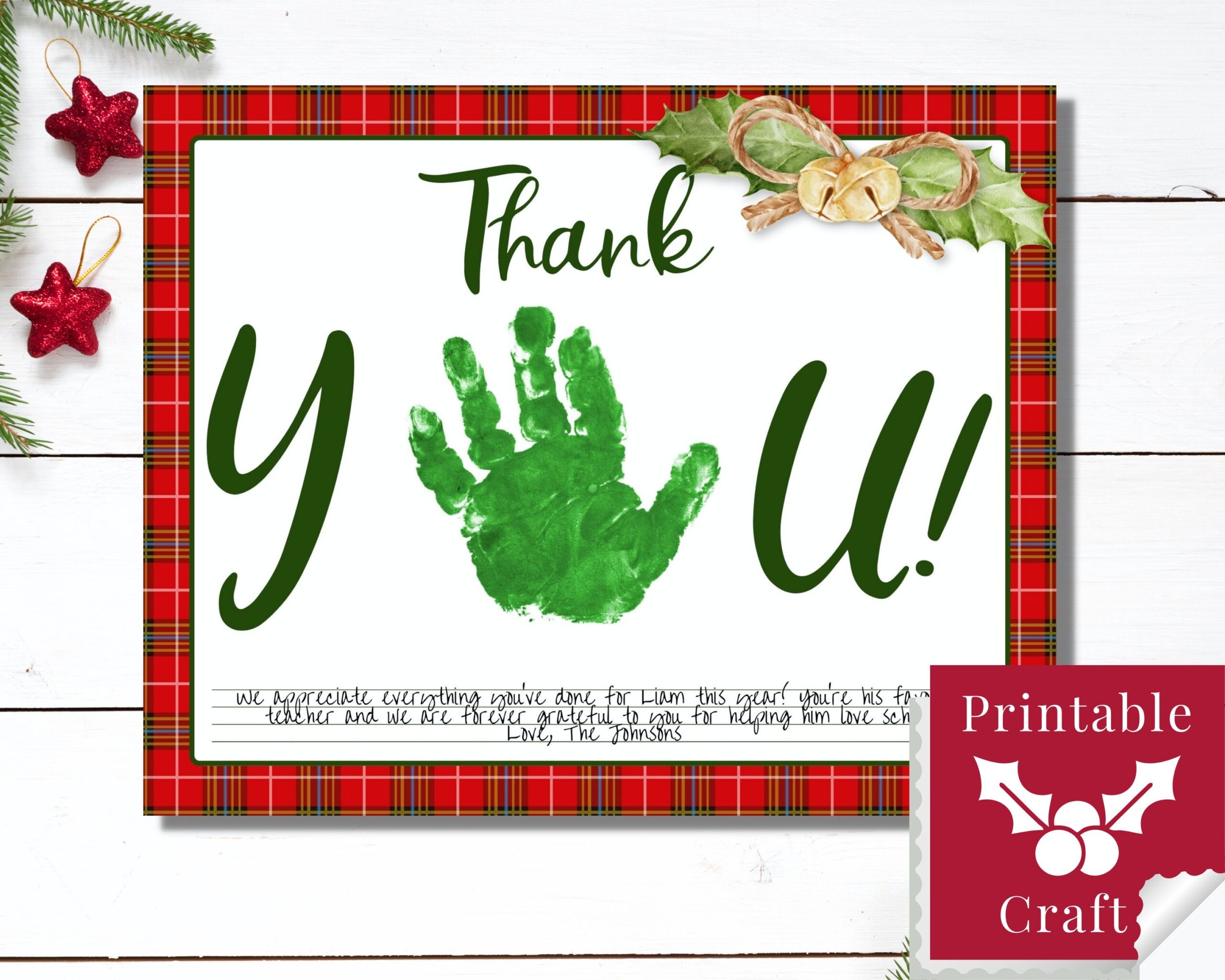printable thank you holiday cards