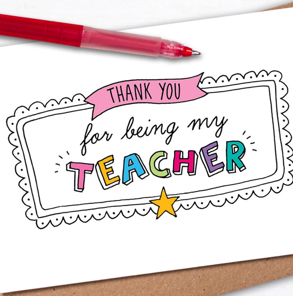 printable thank you card for teacher from student
